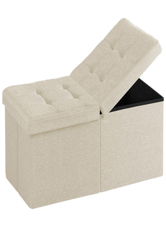 Snuvid 30-INCH Storage Ottoman Bench, Footrest with Storage, End of Bed Bench Coffee Table for Living Room, Bedroom, Entryway, Beige - Image 1