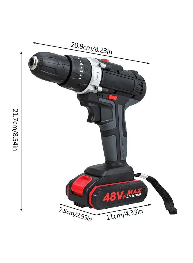 Cordless Electric Impact Drill Kit with 2 Rechargeable 48V Batteries - Image 2