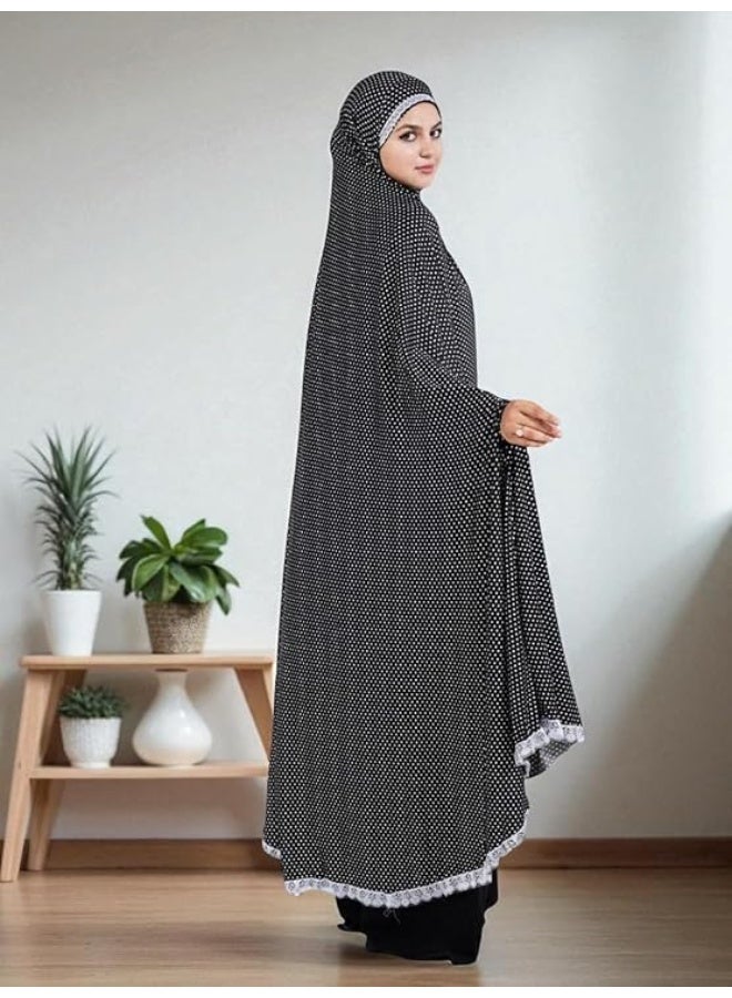 "Long loose prayer dress. Comfortable, made of Lycra and soft cotton fabric with sleeves. Full-coverage wrap for women." - Image 2