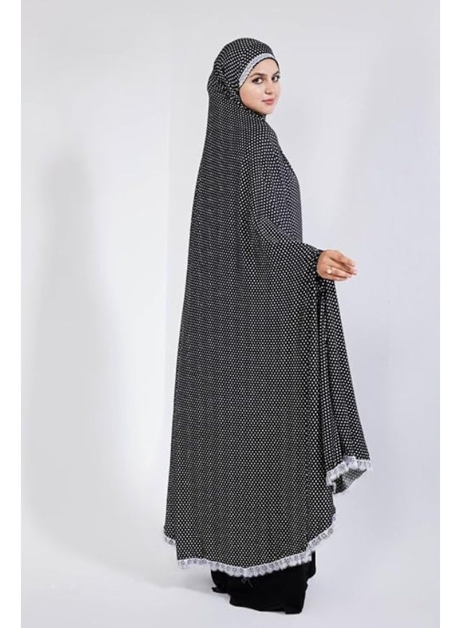 "Long loose prayer dress. Comfortable, made of Lycra and soft cotton fabric with sleeves. Full-coverage wrap for women." - Image 3