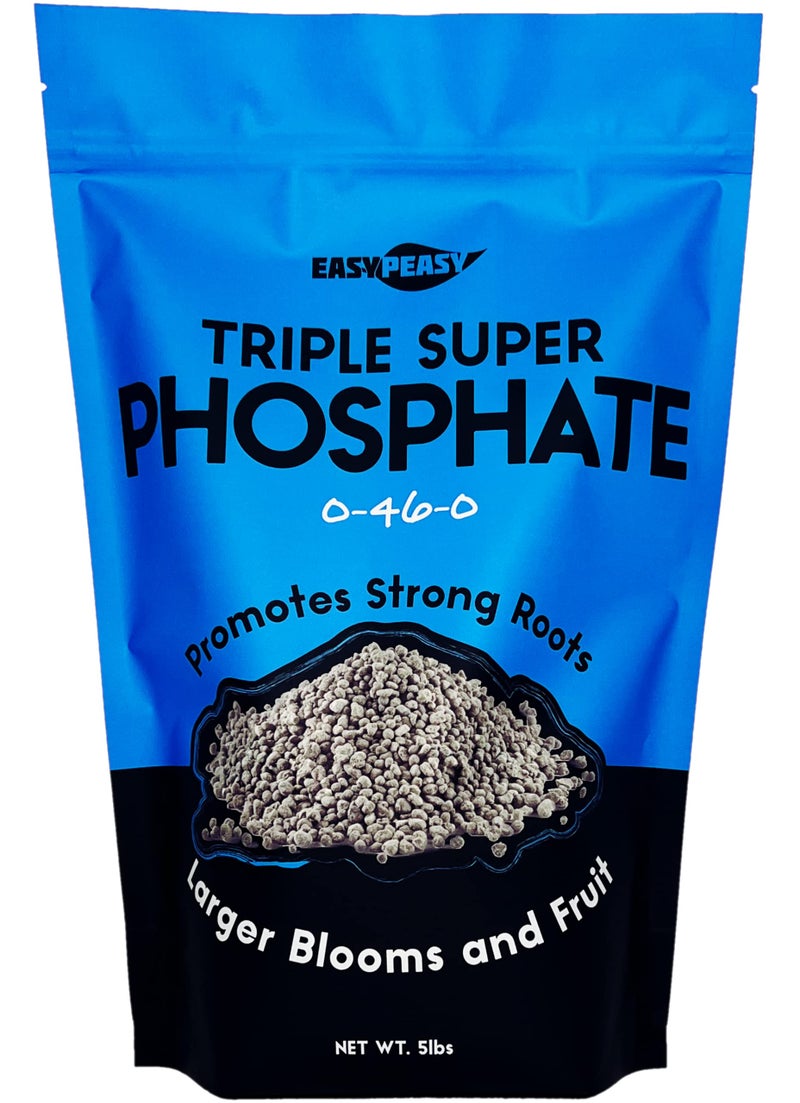 Easy Peasy TRIPLE SUPER PHOSPHATE FERTILIZER 0-46-0 | phosphorus fertilizer for gardens, lawns, indoor and outdoor plants | ROCK PHOSPHATE PLANT FOOD FERTILIZER FOR ORCHIDS, WISTERIA, CACTUS AND ALL OTHER PLANTS