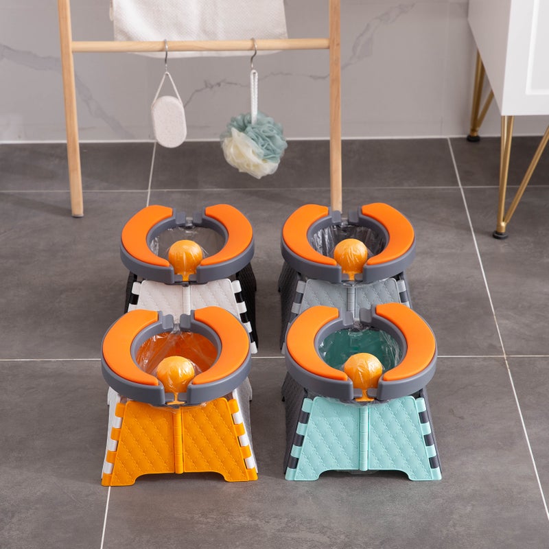 Foldable Toilet Trainer Kids Travel Potty Toilet Seat Baby Potty Seat with Splash Guard 30 Plastic Bags Storage Bag Soft Silicone Mat Portable Potty Training Seat for Home Travel On-The-Go Indoor - Image 2