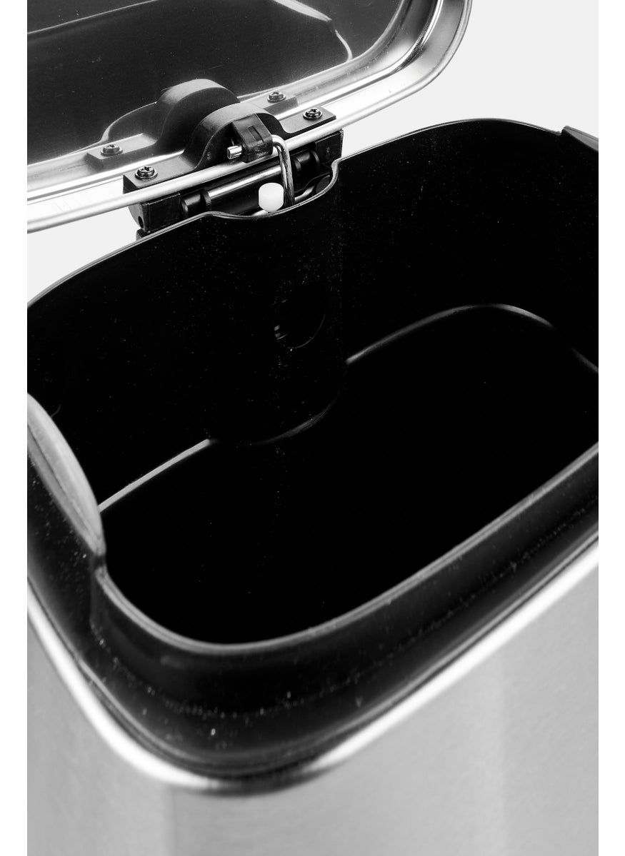 Muy Mucho Stainless Steel Pedal Recycling Bin, Silver  - Image 4
