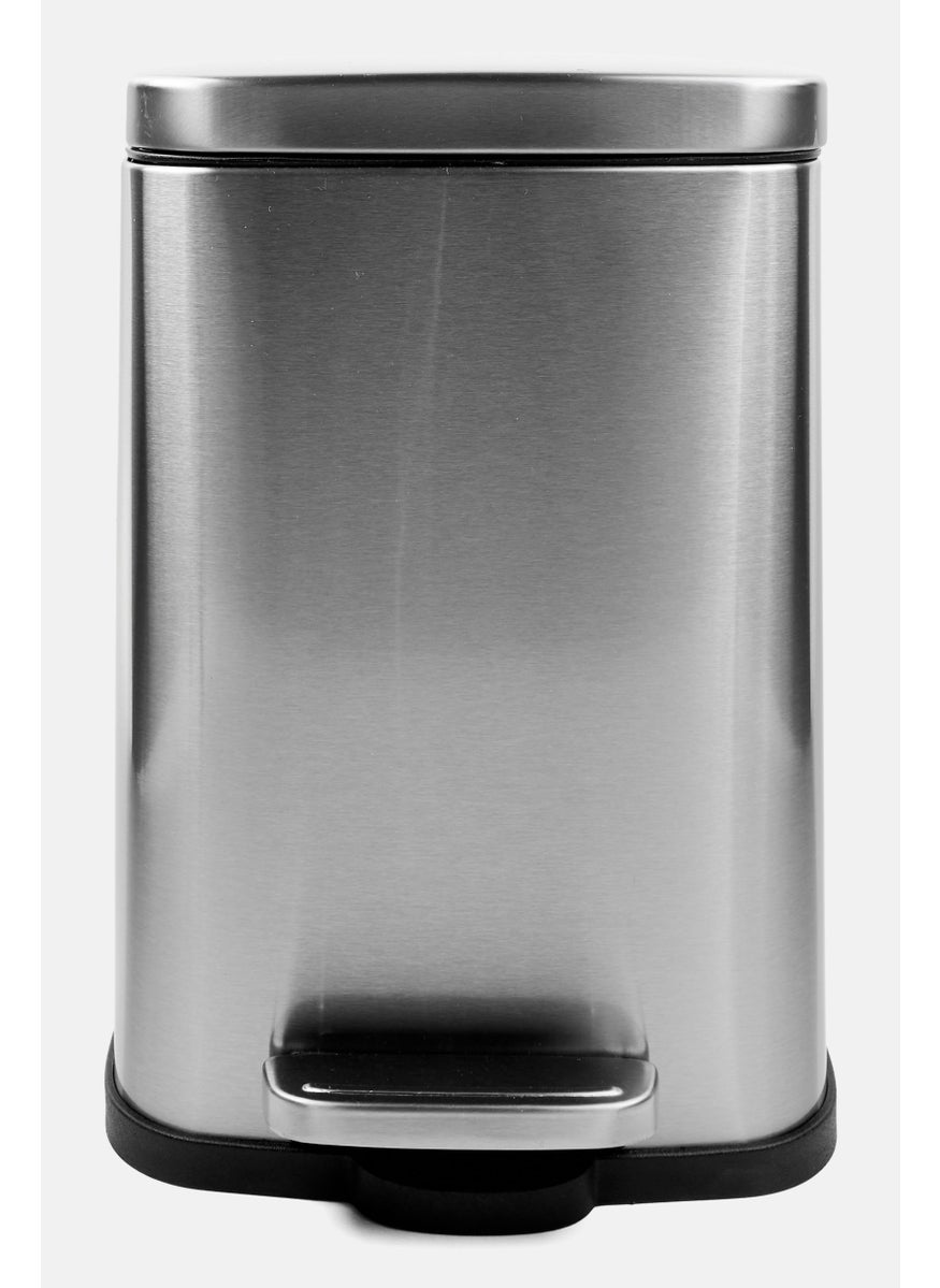 Muy Mucho Stainless Steel Pedal Recycling Bin, Silver  - Image 1