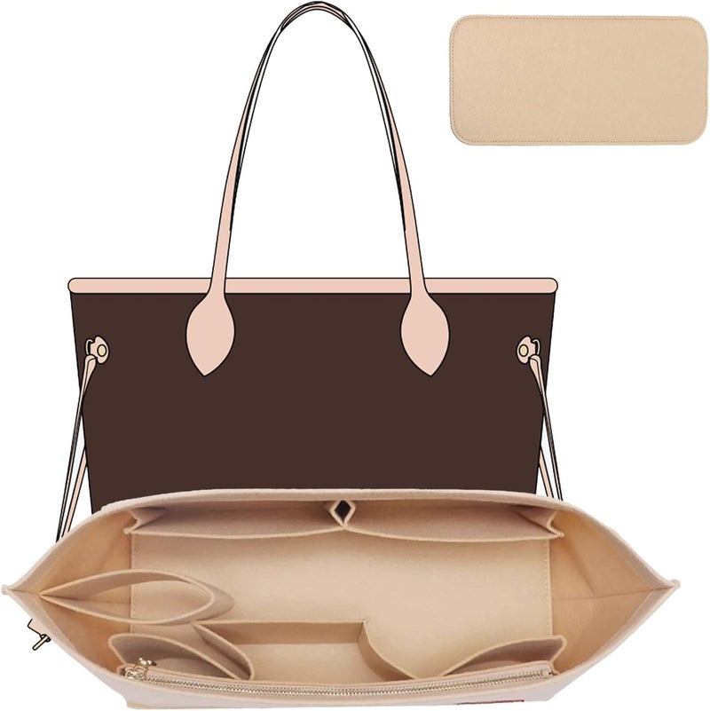 OAikor Felt Purse Organizer Insert Compatible with Coach City 30, Neverfull PM and More,Lightweight Bag Shaper for Women Luxury Tote HandBags,M - Image 1