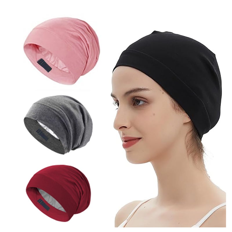 Beanie European American Double Layer Chemotherapy Hair Care Adjustable Sleep Hat - Image 4