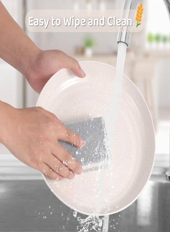 PLENARO Wheat Straw Plates- Reusable Plate Set,Lightweight Unbreakable Dinner Dishes Plates Set Dishwasher & Microwave Safe BPA Free,Perfect for Daily Use,Picnics,Parties (Middle(23CM), Pack of 8) - Image 5