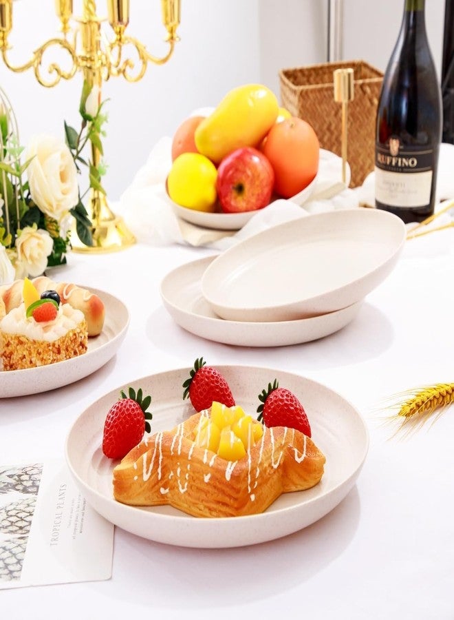 PLENARO Wheat Straw Plates- Reusable Plate Set,Lightweight Unbreakable Dinner Dishes Plates Set Dishwasher & Microwave Safe BPA Free,Perfect for Daily Use,Picnics,Parties (Middle(23CM), Pack of 8) - Image 3