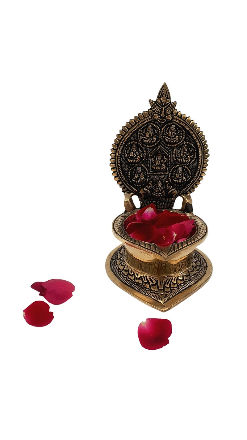 Mohan Jodero Ashtlakshmi Deepak/Akhand Diya with Antique Home Decorative for Temple & Festival - Image 4