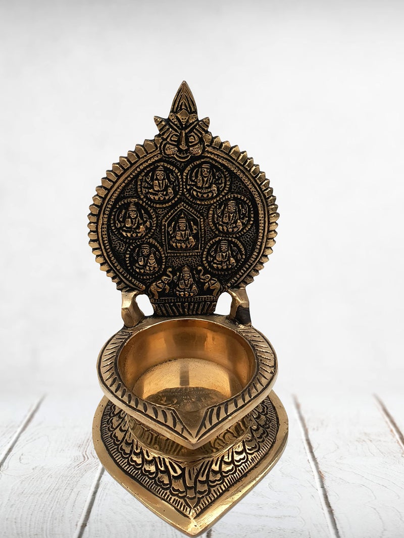 Mohan Jodero Ashtlakshmi Deepak/Akhand Diya with Antique Home Decorative for Temple & Festival - Image 2