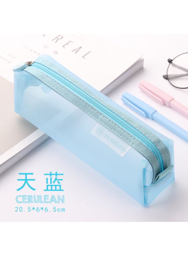 Kaba Bear Transparent Stationery Bag Special For Examination Students Mesh Simple Pencil Bag For Men And Women Junior High School Students Pencil Bag For High School Entrance Examination - Image 1