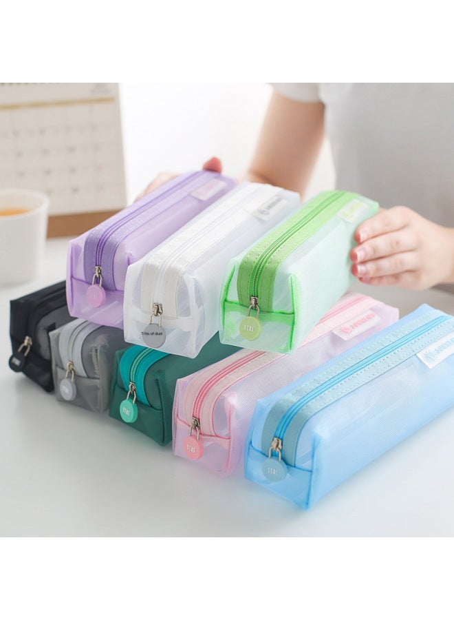 Kaba Bear Transparent Stationery Bag Special For Examination Students Mesh Simple Pencil Bag For Men And Women Junior High School Students Pencil Bag For High School Entrance Examination - Image 2