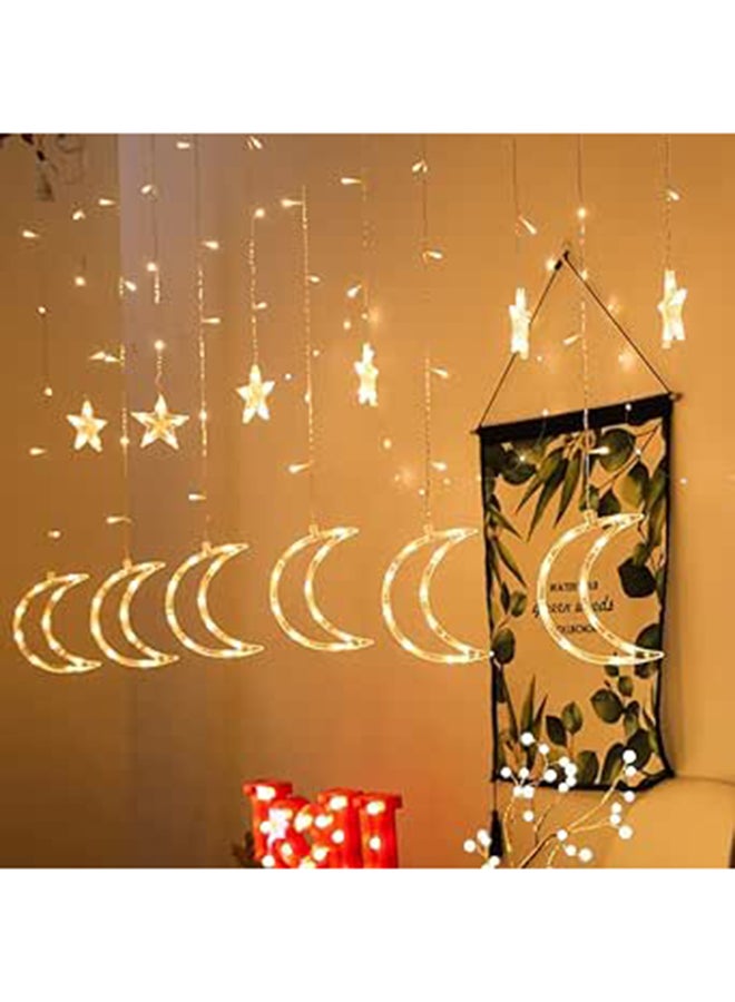 عام ستارة زينة للمنزل على شكل قمر ونجوم باضاءة ليد لزينة العيد ورمضان وهدايا العيد رمضان، 2.0 متر