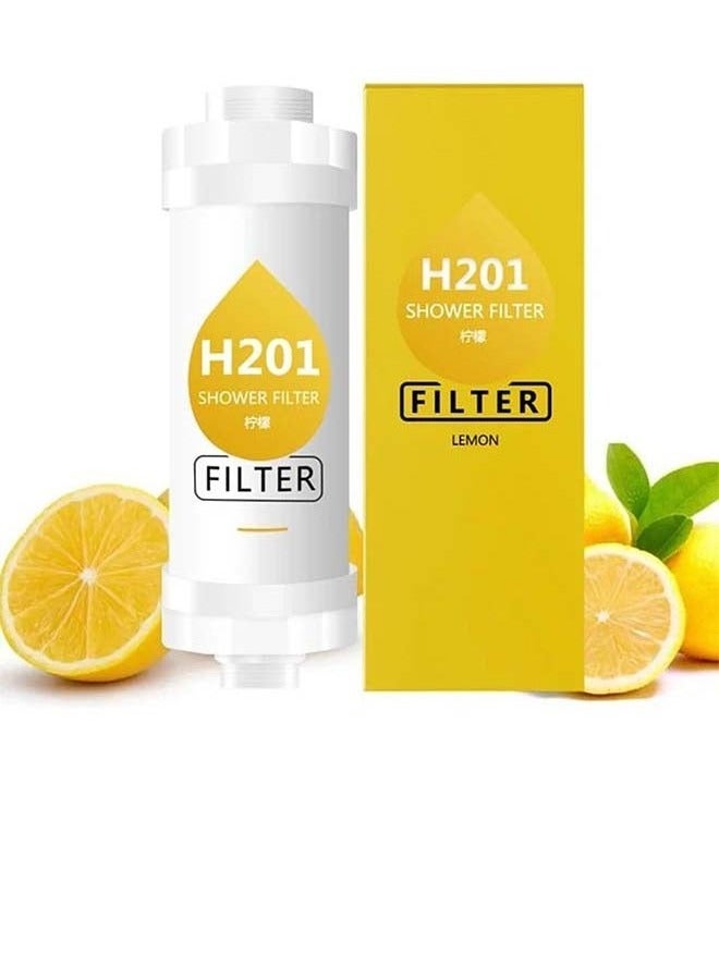 اترجسز تنقية المياه دش - فيتامين ( ج ) دش مرشحات المياه الصلبة ، فلاتر لرأس دش لرواسب الفلور والكلور ، وتنقية رأس دش فلتر ، يساعد على تجفيف الجلد وفقدان الشعر ( الليمون ) - Image 1