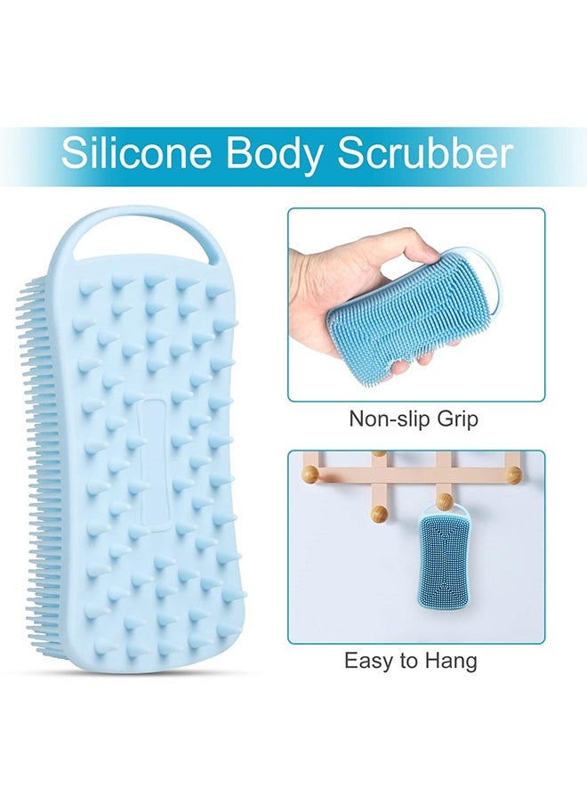 2 Pcs Silicone Body Scrubber, Exfoliating Body Scrubber, Soft Silicone Loofah, 2 in 1 Bath and Shampoo Brush, Cleaning Exfoliating Skin for Sensitive and All Kinds of Skin (Pink + Blue) - pzsku/Z298DB9A6E395EDF6B4D7Z/45/_/1730963489/911a72b8-dbe9-4f2f-b356-1c4710f8065d