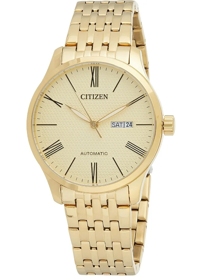 CITIZEN Citizen Men Gold Dial Stainless Steel Band Watch - NH8352-53P