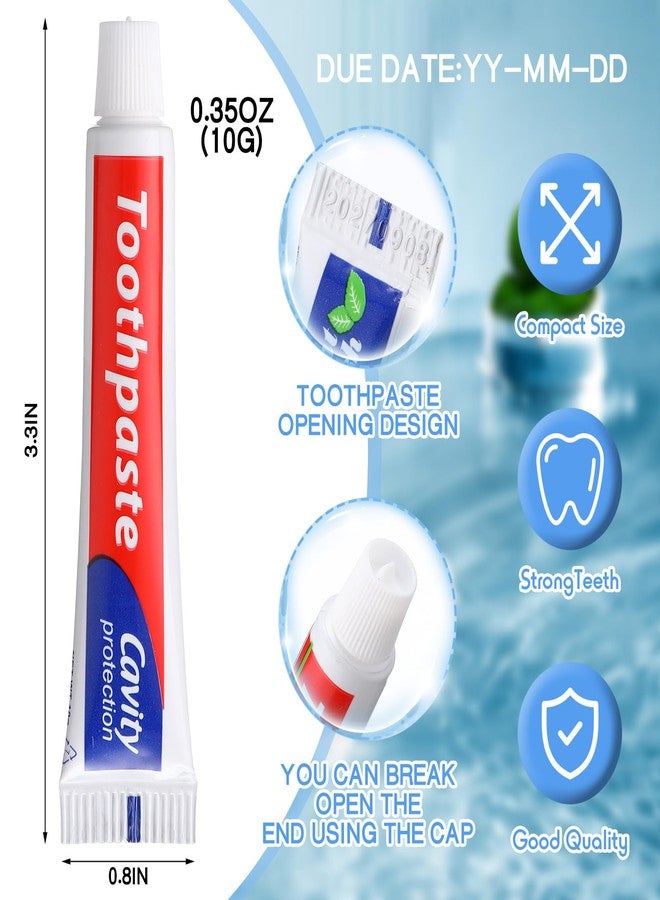 Dimsile Mini Toothpaste Bulk Travel Size 0.35oz for Bad Breath, Helps Freshens Breath, Whitens Teeth Regular Disposable Mint Toothpaste for Home Hotel Office Camping - Image 2