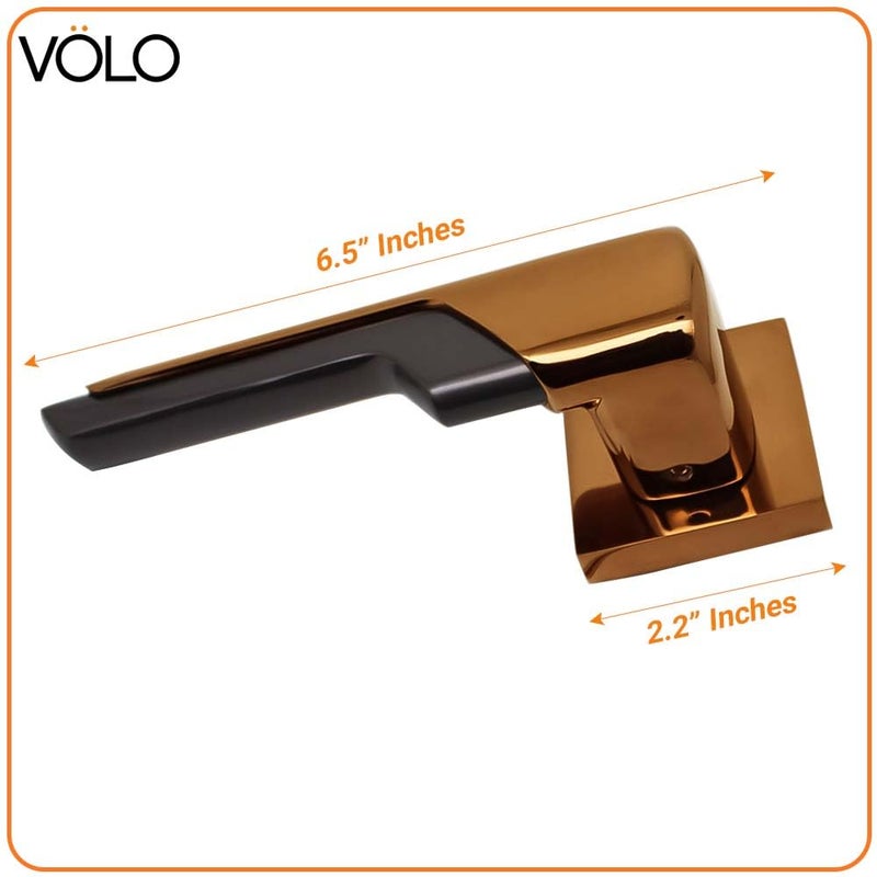 Volo Heavy Duty Bathroom Door Lock Toilet Door Lock Set with Brass Cylinder and 10 Lock Body for HomeHotelsOffice in Rose GoldBlack Finish Without Keys Model Oscar - Image 3