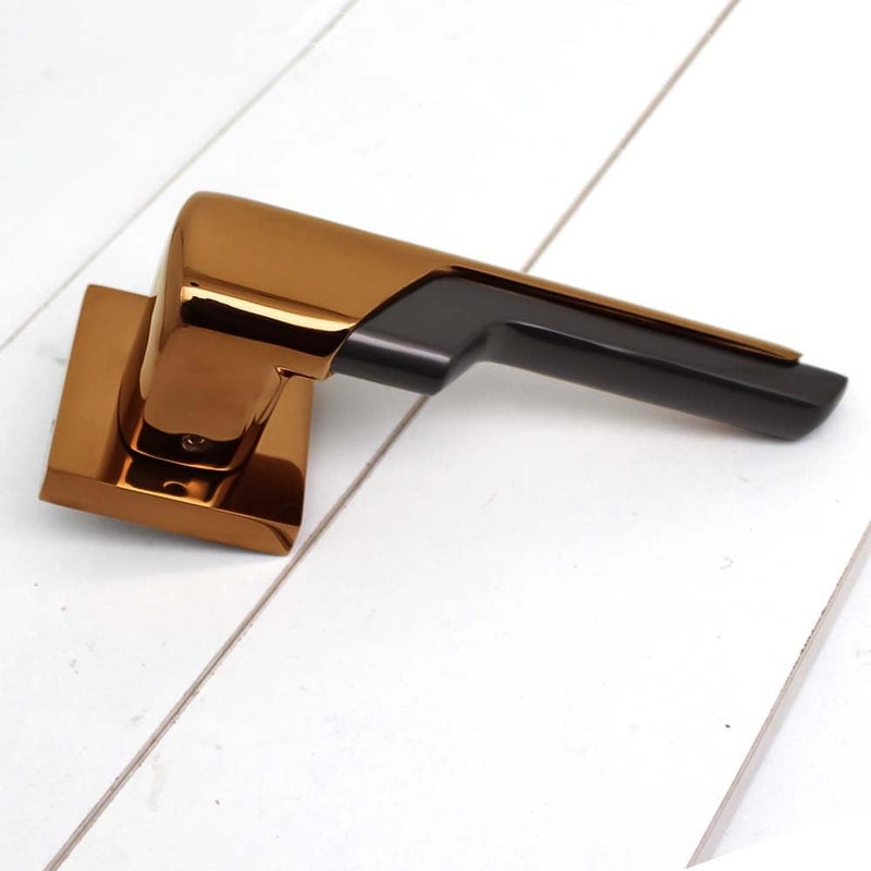 Volo Heavy Duty Bathroom Door Lock Toilet Door Lock Set with Brass Cylinder and 10 Lock Body for HomeHotelsOffice in Rose GoldBlack Finish Without Keys Model Oscar - Image 4