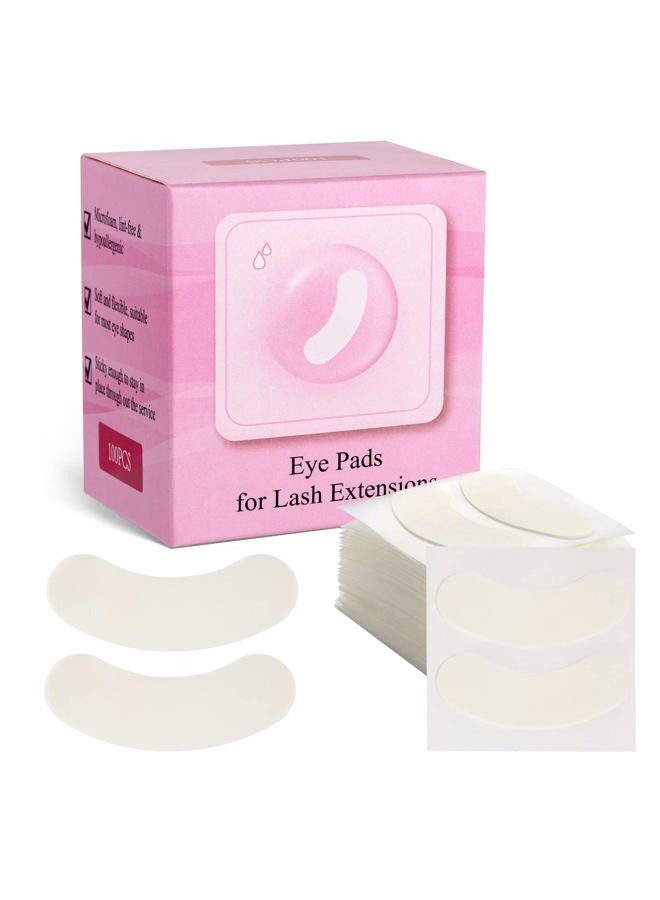 Miuffue 100 PCS Foam Eye Pads for Eyelash Extensions, Under Eye Pads for Lash Extensions, Foam Tape Lash Extension Supplies Lint Free, Fit Most Eye Shape, Stick Well, Hypoallergenic, Waterproof - Image 1
