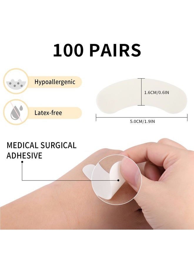 Miuffue 100 PCS Foam Eye Pads for Eyelash Extensions, Under Eye Pads for Lash Extensions, Foam Tape Lash Extension Supplies Lint Free, Fit Most Eye Shape, Stick Well, Hypoallergenic, Waterproof - Image 2
