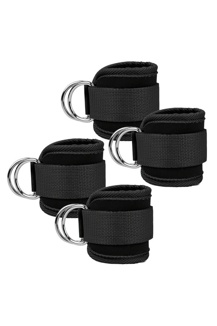 2 Pair Ankle Straps Ankle Resistance Bands Wrist Cuffs Padded Straps Adjustable Fitness for Gym Foot Leg Training Brace Support - Image 1