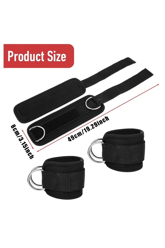 2 Pair Ankle Straps Ankle Resistance Bands Wrist Cuffs Padded Straps Adjustable Fitness for Gym Foot Leg Training Brace Support - Image 2