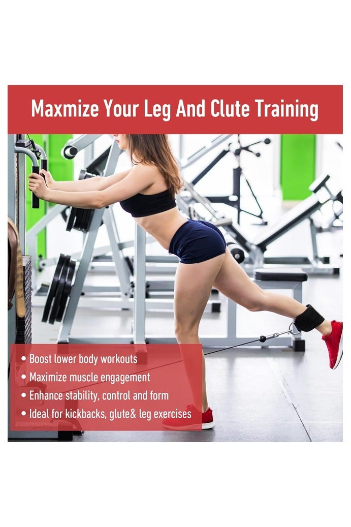 2 Pair Ankle Straps Ankle Resistance Bands Wrist Cuffs Padded Straps Adjustable Fitness for Gym Foot Leg Training Brace Support - Image 3