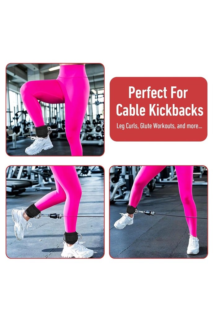 2 Pair Ankle Straps Ankle Resistance Bands Wrist Cuffs Padded Straps Adjustable Fitness for Gym Foot Leg Training Brace Support - Image 4