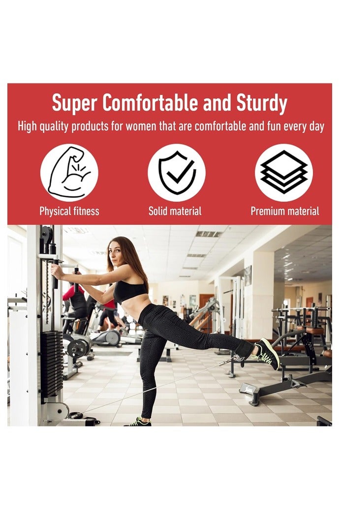 2 Pair Ankle Straps Ankle Resistance Bands Wrist Cuffs Padded Straps Adjustable Fitness for Gym Foot Leg Training Brace Support - Image 5