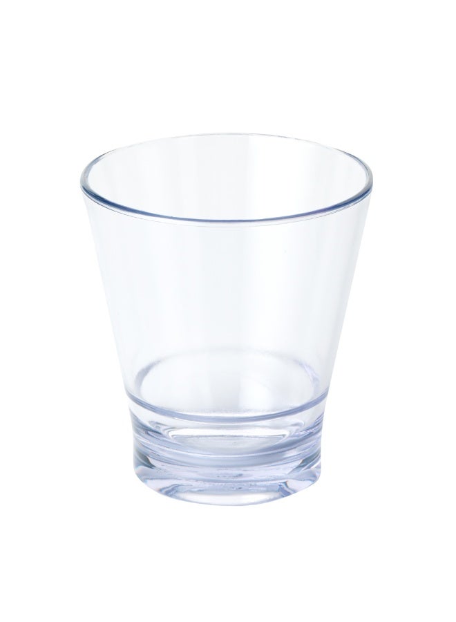 Restaurantware Bev Tek 9 Ounce Plastic Drinking Glasses, 12 Reusable Plastic Cocktail Cups - Shatterproof, Clear Plastic Old Fashioned Glasses, Dishwashable, Stackable - Image 1