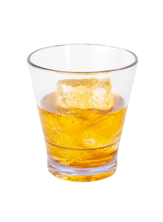 Restaurantware Bev Tek 9 Ounce Plastic Drinking Glasses, 12 Reusable Plastic Cocktail Cups - Shatterproof, Clear Plastic Old Fashioned Glasses, Dishwashable, Stackable - Image 2