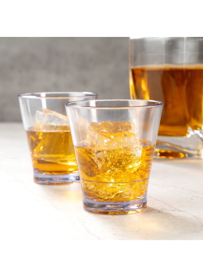 Restaurantware Bev Tek 9 Ounce Plastic Drinking Glasses, 12 Reusable Plastic Cocktail Cups - Shatterproof, Clear Plastic Old Fashioned Glasses, Dishwashable, Stackable - Image 4