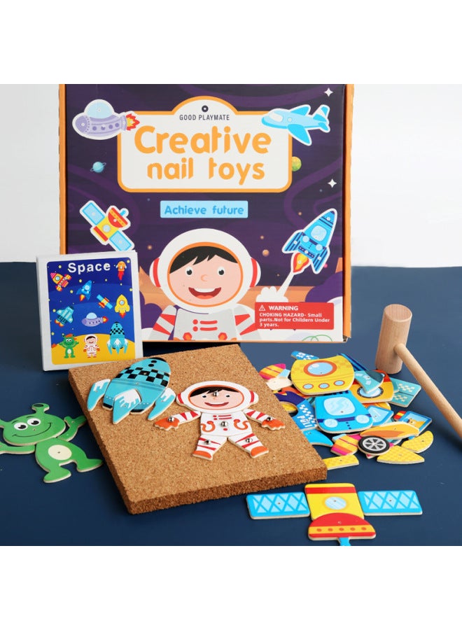 Children's Creative Puzzle P.45 Baby Early Education Puzzle DingTalk Music Wooden Puzzle Toy-Color:mzm-color Box Transportation - Image 5