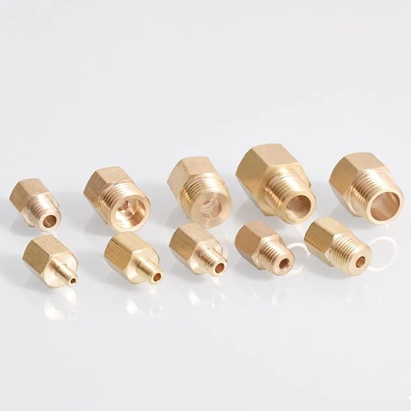 مُقَلِّص نحاسي، قطعة توصيل، موصل، محول، من أنثى إلى ذكر، 1/4 BSP، M18x1.5، لمقياس الضغط - Image 3