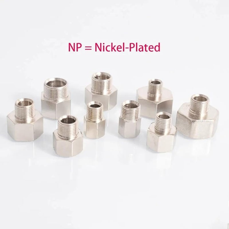 مُقَلِّص نحاسي، قطعة توصيل، موصل، محول، من أنثى إلى ذكر، 1/4 BSP، M18x1.5، لمقياس الضغط - Image 4