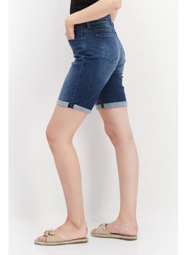 NYDJ Women Washed Denim Shorts, Blue  - Image 2