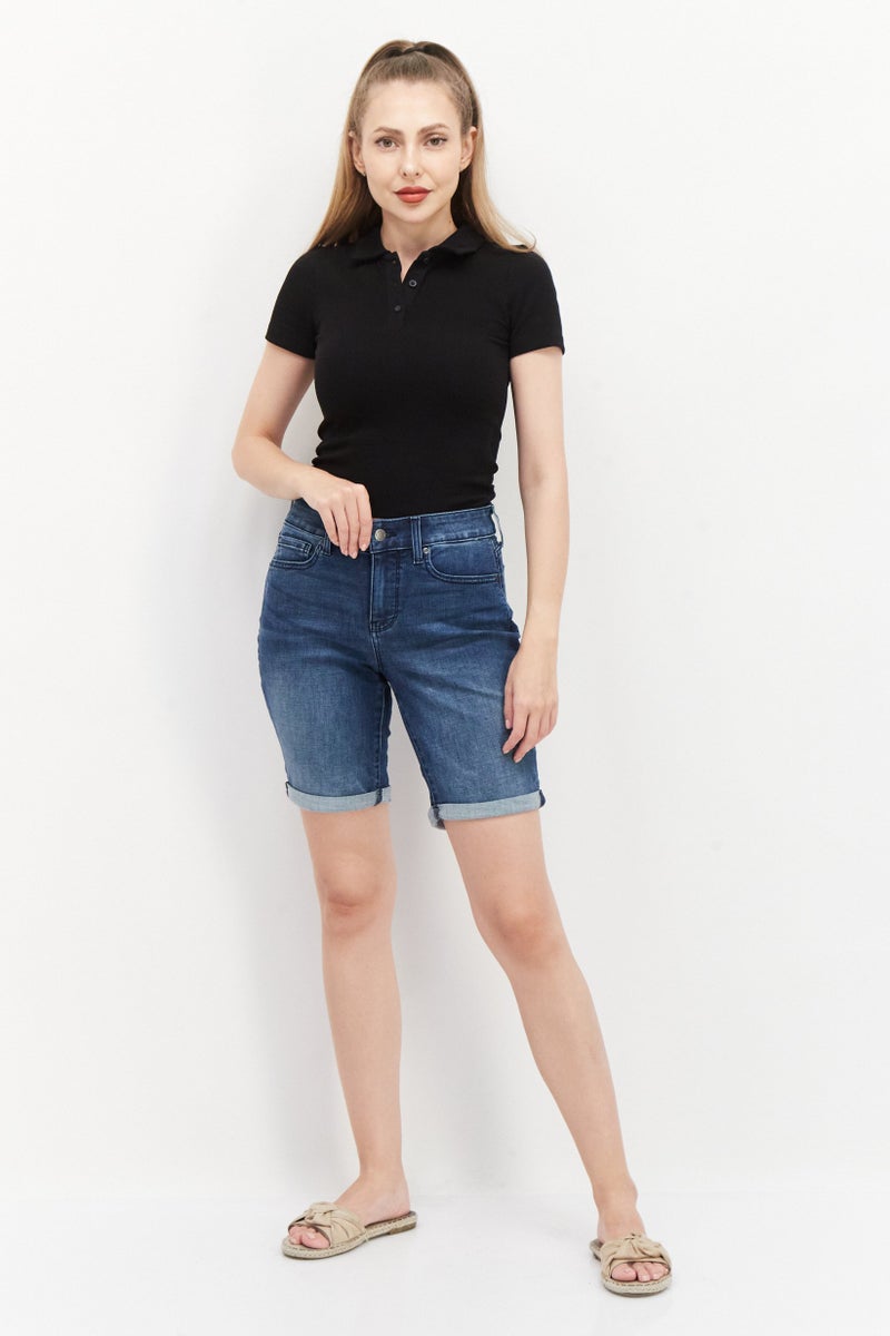 NYDJ Women Washed Denim Shorts, Blue - Image 3