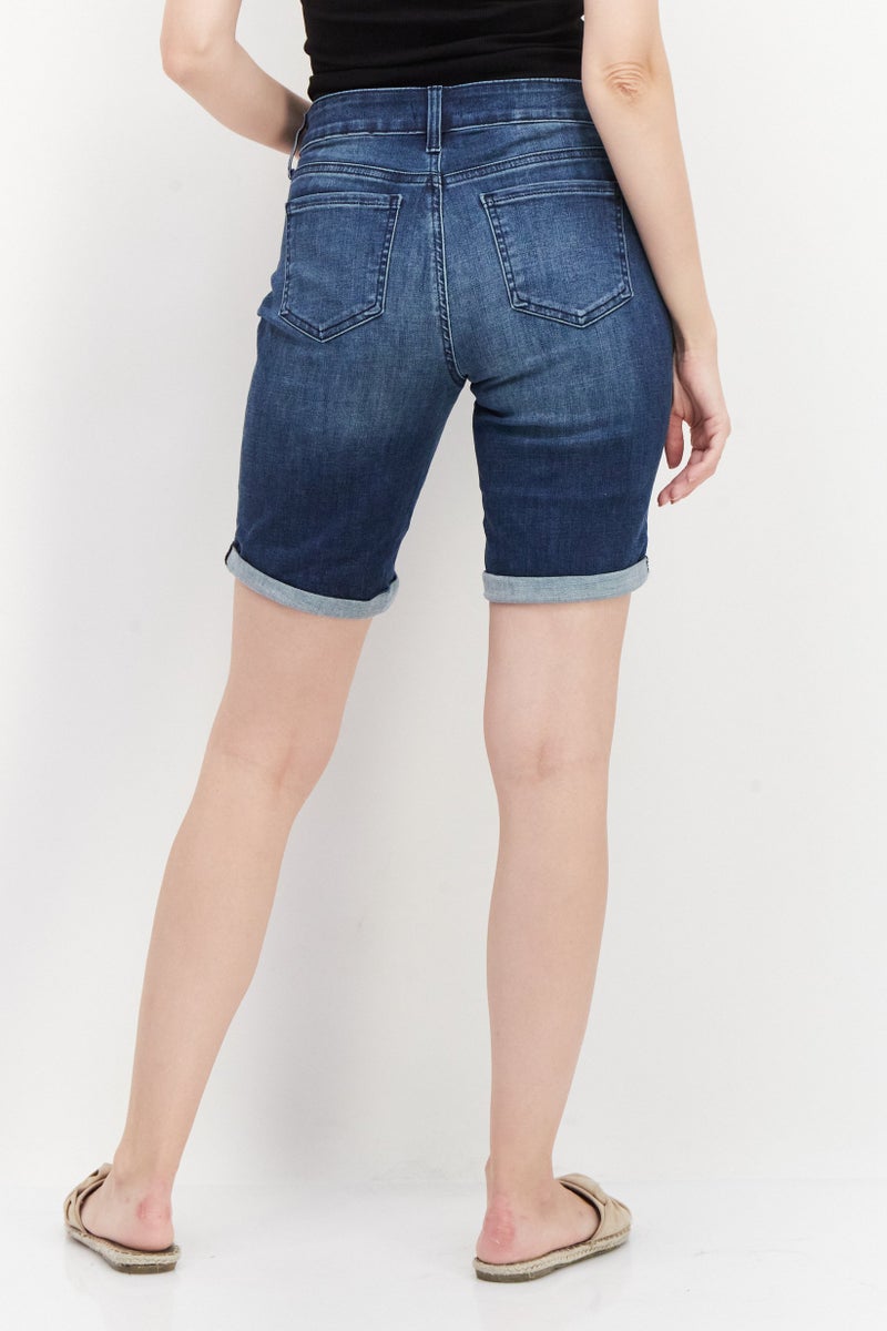 NYDJ Women Washed Denim Shorts, Blue - Image 4