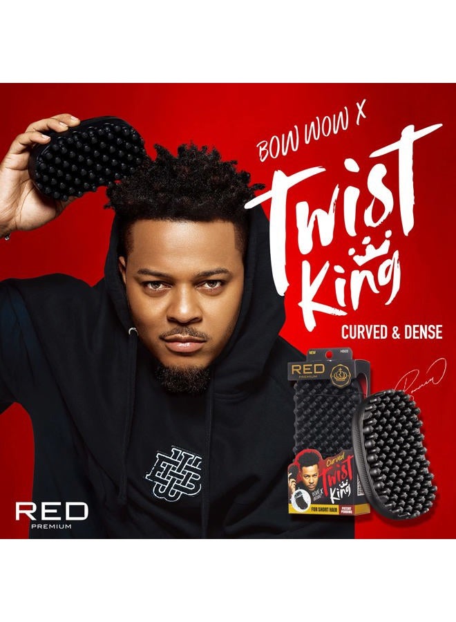 Red by Kiss Bow Wow X Twist King Luxury Twist Styler Washable, Durable, Crumb Free, Twist Brush for Afro Curl (Curved&Dense) - Image 4