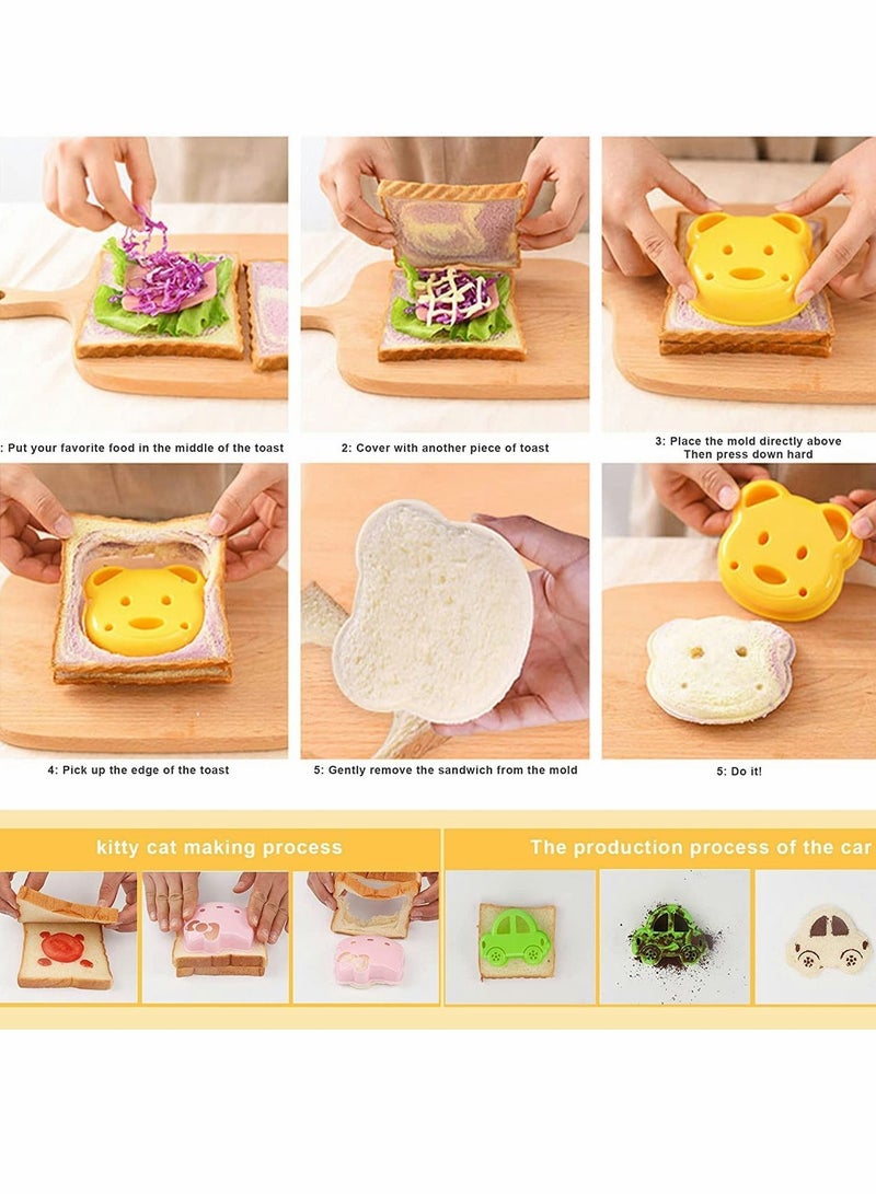 3 Pack Bear Shape Sandwich Cutter and Sealer, Uncrustable Maker, Cut Seal, Lunchbox Bento Box - Image 5