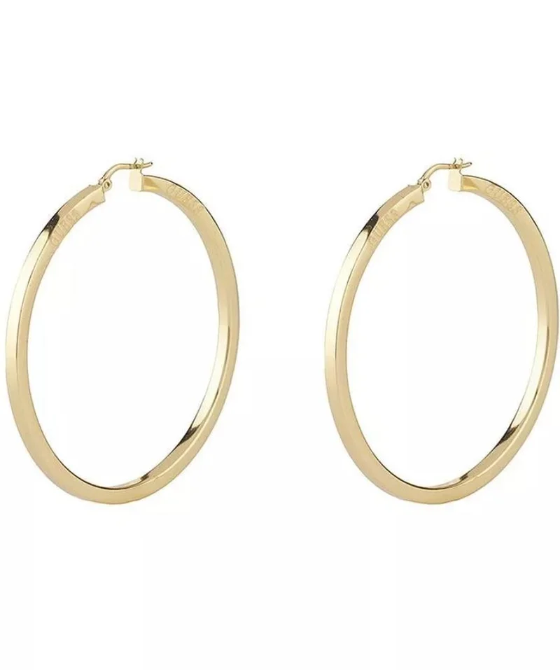 جس Ladies ER 25MM SQUARED SUPERLIGHT HOOPS