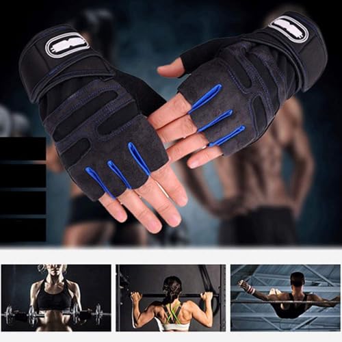 Alexvyan Imported Running Gloves Fitness Riding Biking Outdoor Gloves Protective Hand Riding, Cycling, Bike Motorcycle Gym Gloves for Men, Universal Size (Green- Half Finger) - Image 3