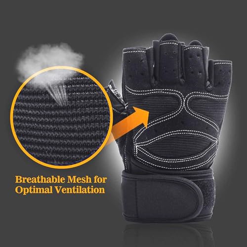 Alexvyan Imported Running Gloves Fitness Riding Biking Outdoor Gloves Protective Hand Riding, Cycling, Bike Motorcycle Gym Gloves for Men, Universal Size (Green- Half Finger) - Image 5