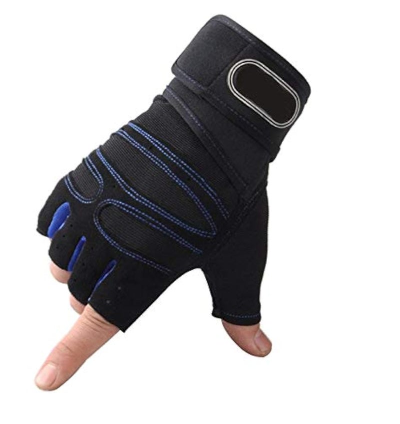 Alexvyan Imported Running Gloves Fitness Riding Biking Outdoor Gloves Protective Hand Riding, Cycling, Bike Motorcycle Gym Gloves for Men, Universal Size (Green- Half Finger) - Image 1