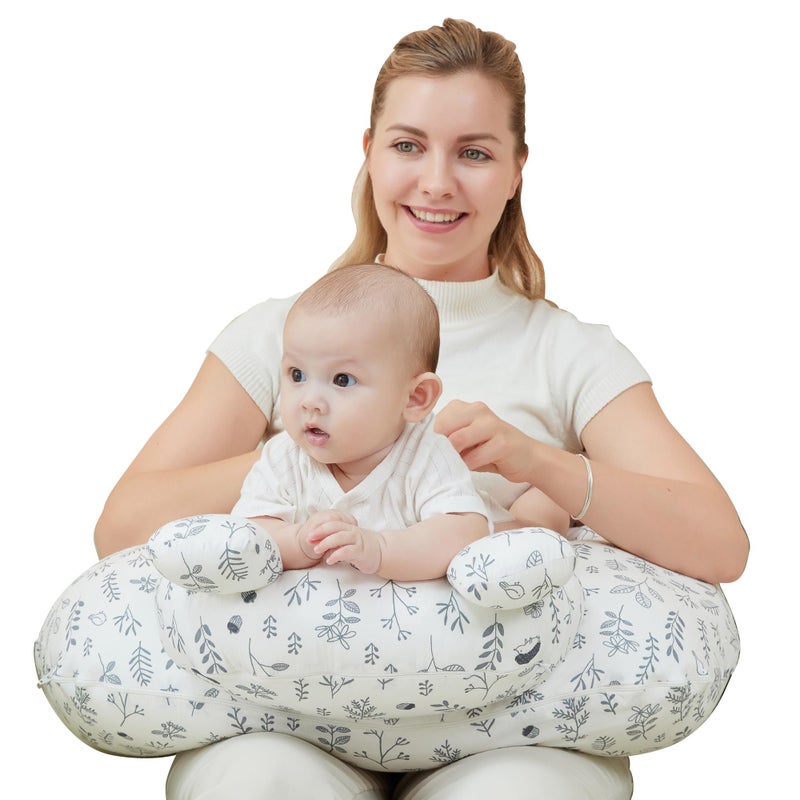 lasoftan Nursing Pillow for Breastfeeding, Breast Feeding Pillow for Mom Support, Adjustable Waist Strap and Removable Cotton Cover, Elephant - Image 1