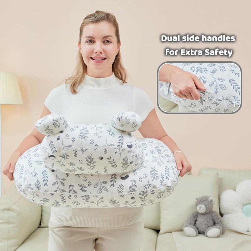lasoftan Nursing Pillow for Breastfeeding, Breast Feeding Pillow for Mom Support, Adjustable Waist Strap and Removable Cotton Cover, Elephant - Image 5