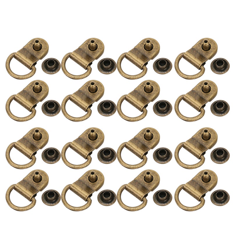 Shoelace Hook: Brass Material - Rust-Resistant Smooth Edges D-Ring Eyelet for DIY Shoe Repair, Leathercraft and Bag Making Supplies - Image 4