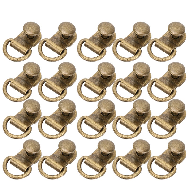 Shoelace Hook: Brass Material - Rust-Resistant Smooth Edges D-Ring Eyelet for DIY Shoe Repair, Leathercraft and Bag Making Supplies - Image 2