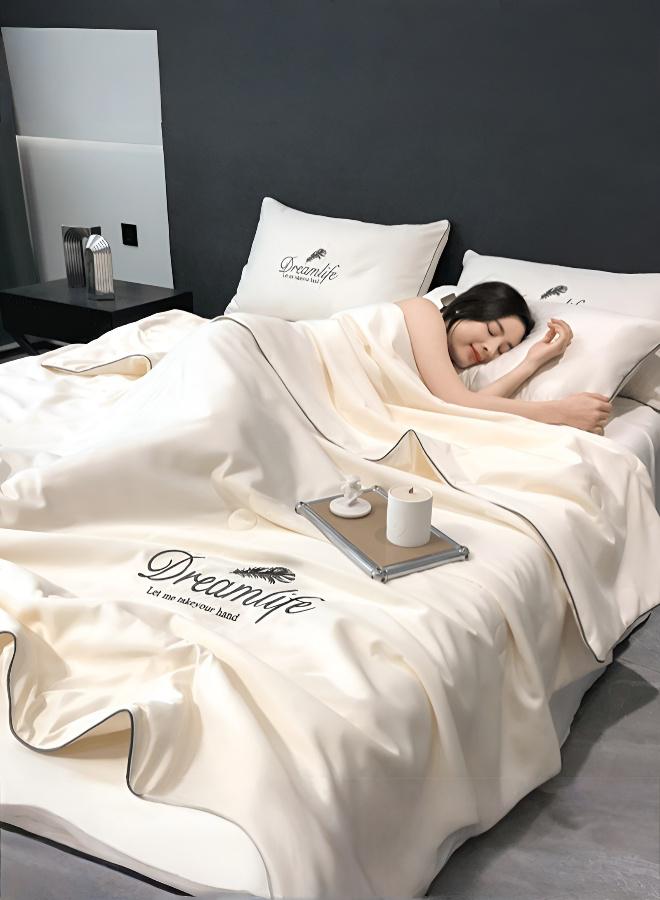 Lace Trim Cooling Summer Bedding Set - 4 Piece - Image 2